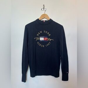 Tommy Hilfiger New York Since‎ 1985 Embroidered Knit Sweater Navy XS